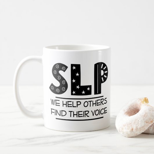 SLP-Geschenk für Sprechtherapeut Kaffeetasse (Mit Donut)