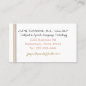 SLP-Karten! Sprachtherapie Visitenkarten Visitenkarte (Rückseite)