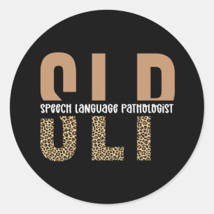 SLP Leopard Print Speech Pathologe Runder Aufkleber