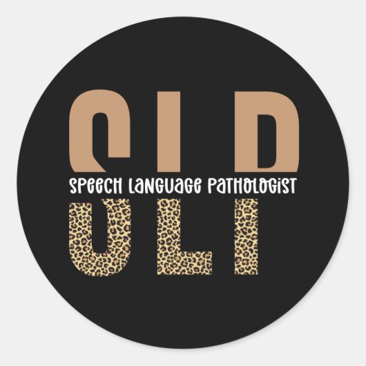 SLP Leopard Print Speech Pathologe Runder Aufkleber (Vorderseite)