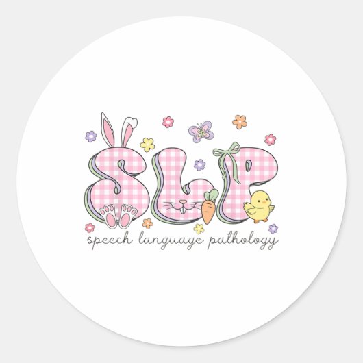Slp Oaster Speech Language Pathology Spring Speak Runder Aufkleber (Vorderseite)