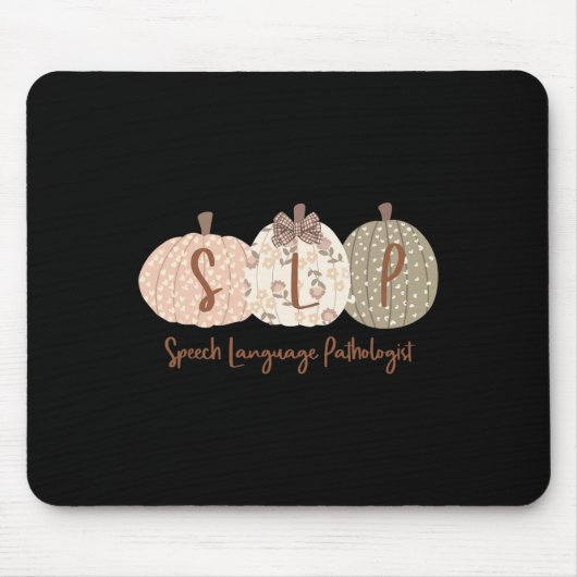 Slp Pumpkin Speech Language Pathologe Fall Autum Mousepad (Vorne)