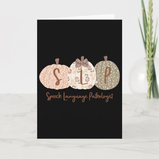 Slp Pumpkin Speech Language Pathologist Fall Autum Karte (Vorderseite)