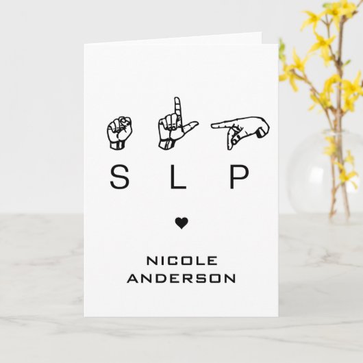 SLP Speech Language Pathologe ASL Karte (Gelbe Blume)