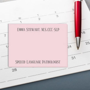 SLP (Speech Language Pathologe) Beitrag, den es no Post-it Klebezettel