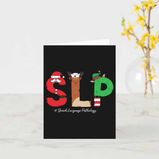 Slp Speech Language Pathologe Weihnachtslp Sant Karte (Gelbe Blume)