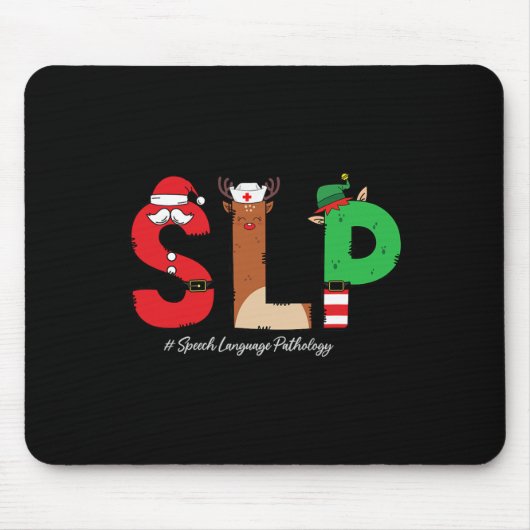Slp Speech Language Pathologe Weihnachtslp Sant Mousepad (Vorne)