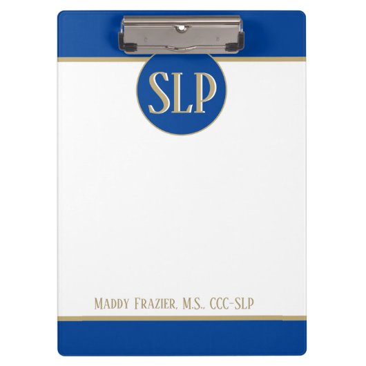 SLP (Speech Pathologe) benutzerdefinierte Zwischen Klemmbrett (Vorderseite)