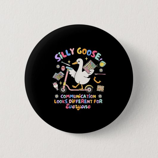 Slp Speechie Albern Goose Communication sieht ande Button (Vorderseite)