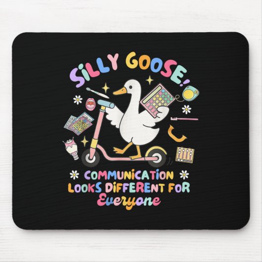 Slp Speechie Albern Goose Communication sieht ande Mousepad (Vorne)