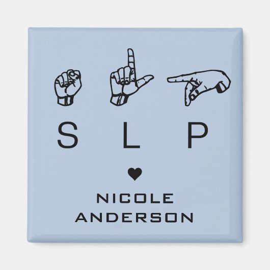 SLP-Sprachpathologe ASL Personalisiert Magnet (Vorne)