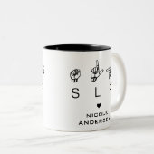 SLP-Sprachpathologe ASL Personalisiert Zweifarbige Tasse (VorderseiteRechts)