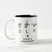 SLP-Sprachpathologe ASL Personalisiert Zweifarbige Tasse (Links)