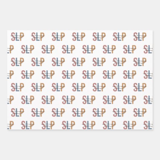 SLP-Sprachpathologe Retro Geschenkpapier Set (Vorderseite 3)