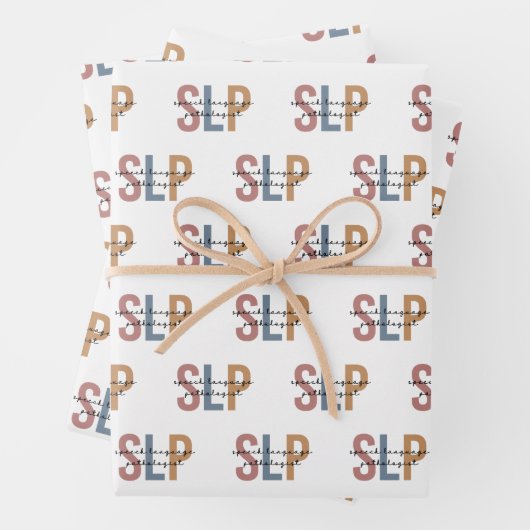 SLP-Sprachpathologe Retro Geschenkpapier Set (Beispiel)