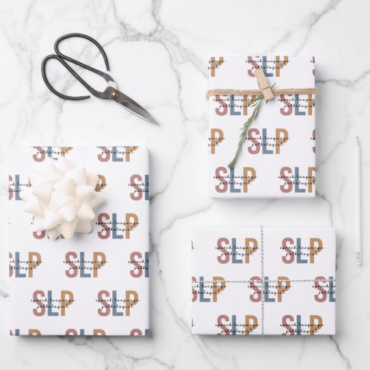 SLP-Sprachpathologe Retro Geschenkpapier Set (Vorderseite)