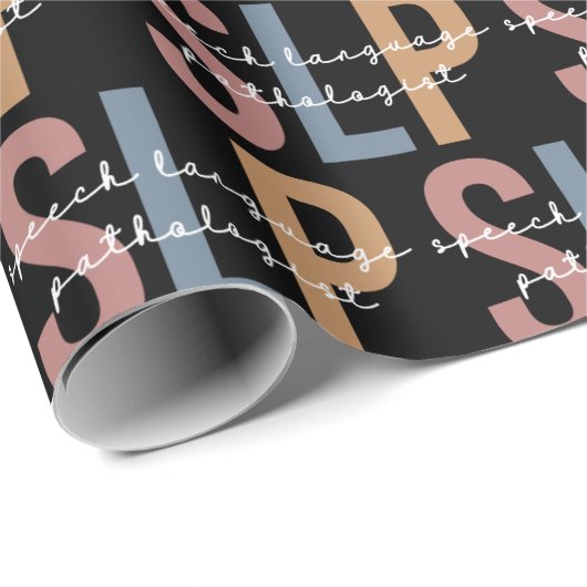 SLP-Sprachpathologe Retro-Muster Geschenkpapier (Rolleneckpunkt)
