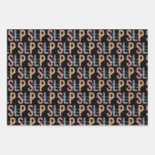 SLP-Sprachpathologe Retro-Muster Geschenkpapier Set (Vorderseite 2)