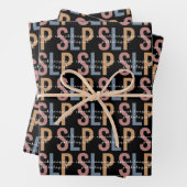SLP-Sprachpathologe Retro-Muster Geschenkpapier Set (Beispiel)