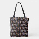SLP-Sprachpathologe Retro-Muster Tasche (Rückseite)