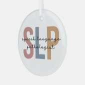 SLP-Sprachpathologe Retro Ornament Aus Glas (Vorderseite links)
