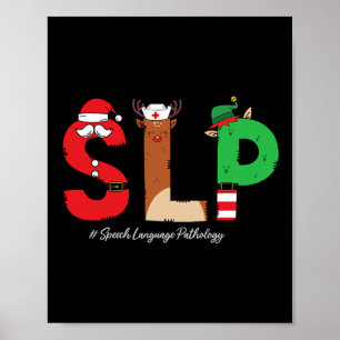 Slp Sprachtherapeut Weihnachten Slp Weihnachtsmann Poster