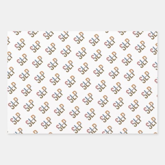 SLP-Sprecher Pathologe Leopard Print Typografy Geschenkpapier Set (Vorderseite 2)