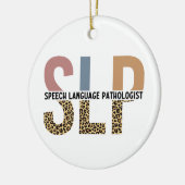 SLP-Sprecher Pathologe Leopard Print Typografy Keramik Ornament (Links)