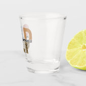 SLP-Sprecher Pathologe Leopard Print Typografy Schnapsglas (Rechts)