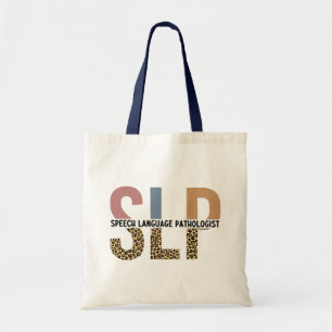 SLP-Sprecher Pathologe Leopard Print Typografy Tragetasche