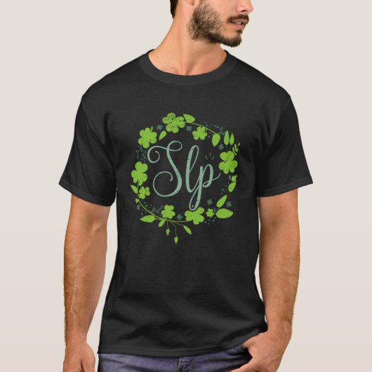 SLP St Patrick Artwork Speech Language Pathologe T-Shirt (Vorderseite)