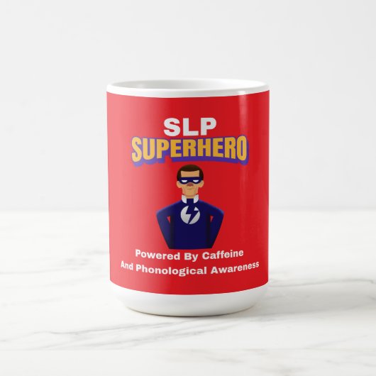 SLP Superhero...Powered by Coffein und Phono... Kaffeetasse (Mittel)