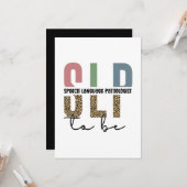 SLP to be - Future Speech Language Pathologe Gesch Karte (Vorderseite/Rückseite Beispiel)