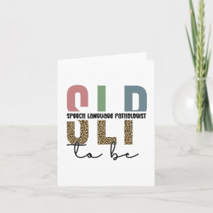 SLP to be - Future Speech Language Pathologe Gesch Karte