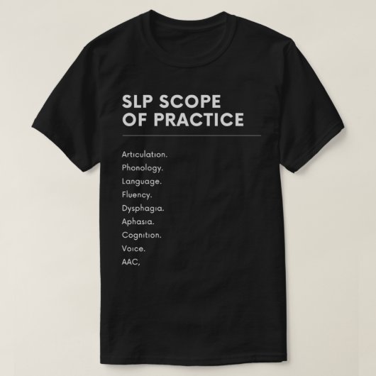 SLP Umfang der Praxis Sprache Pathologie dunkle Ve T-Shirt (Design vorne)