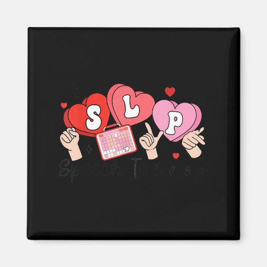 Slp Valentine's Day Speech Language Pathologist St Magnet (Vorne)