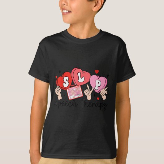 Slp Valentine's Day Speech Language Pathologist St T-Shirt (Vorderseite)