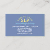 SLP Visitenkarten für Teenager Visitenkarte (Rückseite)