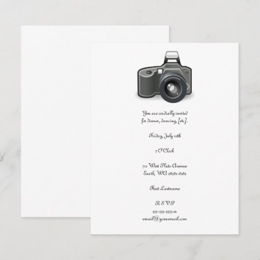 SLR-Kamera Einladung (Vorne/Hinten)