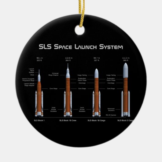 SLS Space Launch System Keramik Ornament (Vorne)