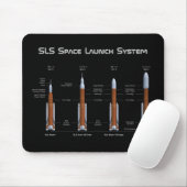 SLS Space Launch System Rockets Mousepad (Mit Mouse)