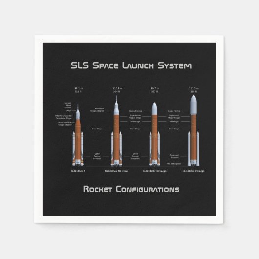 SLS Space Launch System Rockets Serviette (Vorderseite)