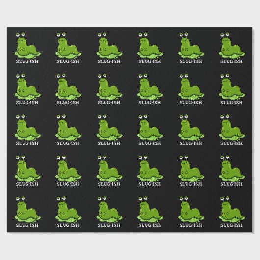Slug Funny Sluggish Slug Pun Dark BG Geschenkpapier (Flach)