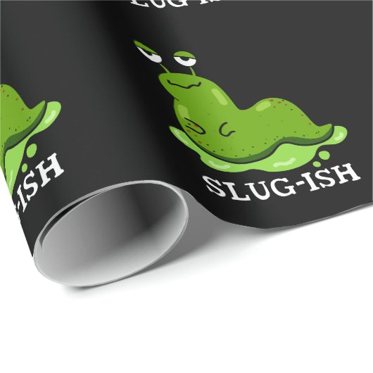 Slug Funny Sluggish Slug Pun Dark BG Geschenkpapier (Rolleneckpunkt)