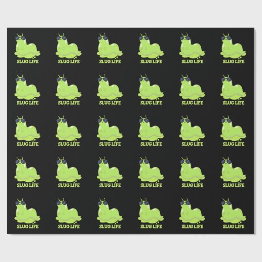 Slug Life Funny Green Slug Pub Dark BG Geschenkpapier (Flach)