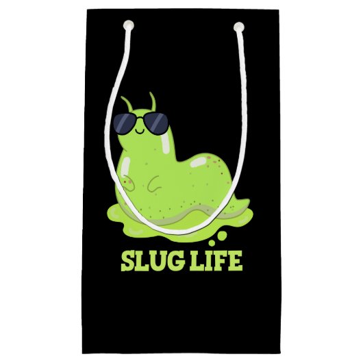 Slug Life Funny Green Slug Pub Dark BG Kleine Geschenktüte (Vorderseite)
