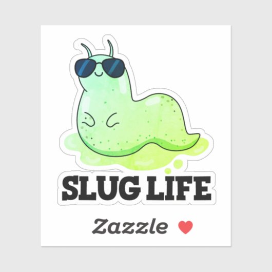 Slug Life Funny Green Slug Puff Aufkleber (Blatt)