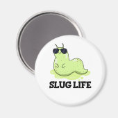 Slug Life Funny Green Slug Puff Magnet (Vorderseite/Rückseite)