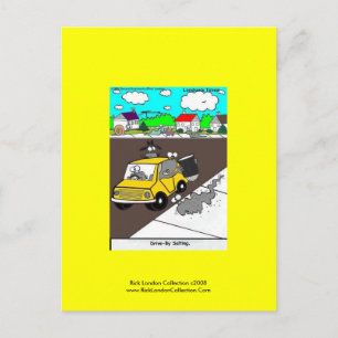 Slug/Snail Cartoon Postkarte "Drive by Salat"