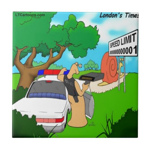 Slug Traffic Polizist Funny Fliese (Vorderseite)